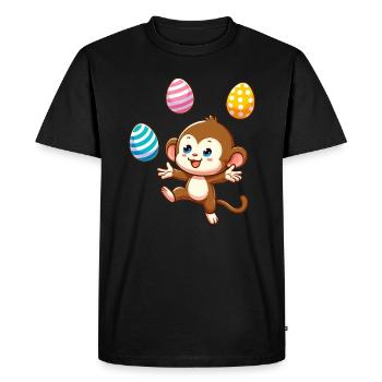 Easter Monkey Easter Egg Juggler Artist Design - Men's Premium Organic T-Shirt - black - Front - Nico (187cm)