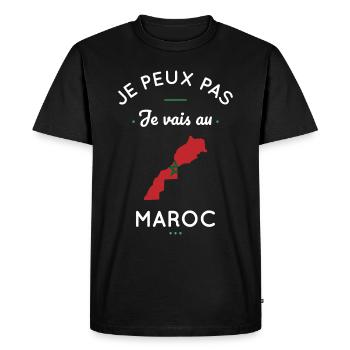 Je peux pas je vais au Maroc - T-shirt Premium bio Homme - noir - Devant - Nico (187cm)