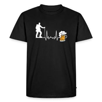 Randonnée et bière - T-shirt Premium bio Homme - noir - Devant - Nico (187cm)