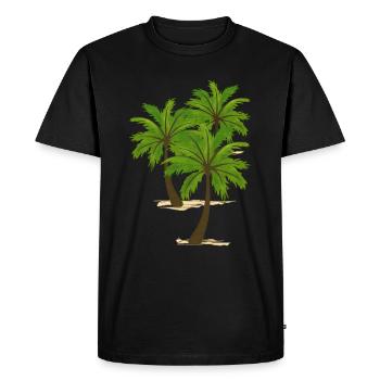 Palmiers - T-shirt Premium bio Homme - noir - Devant - Nico (187cm)