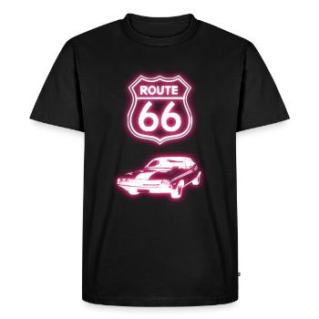 Route Muscle Car à Neon - T-shirt Premium bio Homme - noir - Devant - Nico (187cm)