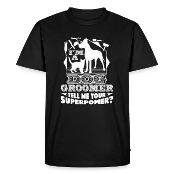 Toiletteur de chien Je suis un chien Toiletteur Chemises - T-shirt Premium bio Homme - noir - Devant - Nico (187cm)