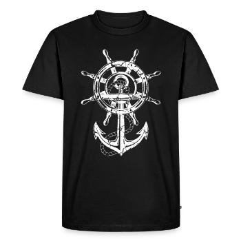 Anchor &oar seafaring sailor captain - Men's Premium Organic T-Shirt - black - Front - Nico (187cm)