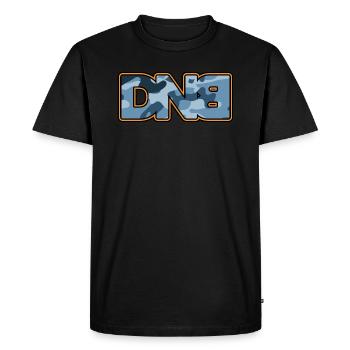 DNB Drum n Bass Blue Camo Remix - T-shirt Premium bio Homme - noir - Devant - Nico (187cm)