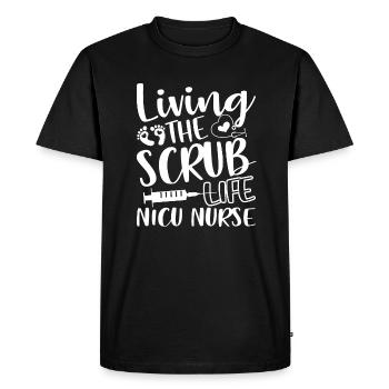 Nicu Nurse Nicu Nurse Living The Scrubs Life - Men's Premium Organic T-Shirt - black - Front - Nico (187cm)