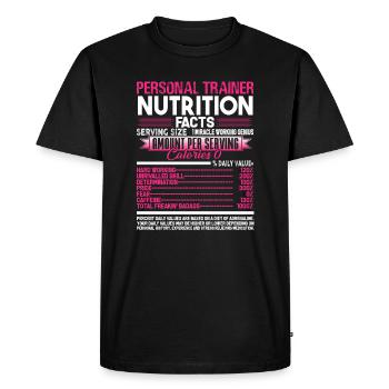 Personal Trainer Personal Trainer Nutrition Facts - Men's Premium Organic T-Shirt - black - Front - Nico (187cm)