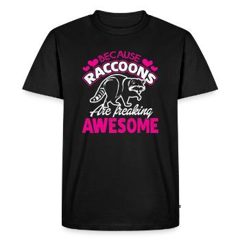 Raccoon Raccoons Are Freaking Awesome - Men's Premium Organic T-Shirt - black - Front - Nico (187cm)