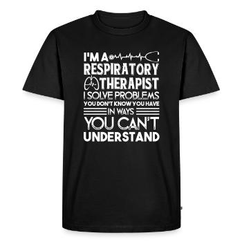 Respiratory Therapist I Solve Problems - Men's Premium Organic T-Shirt - black - Front - Nico (187cm)