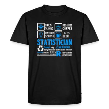 Statistician Statistician Problem Solving - Men's Premium Organic T-Shirt - black - Front - Nico (187cm)