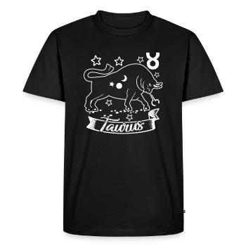 Taurus Taurus Zodiac Star Sign Of Zodiac - Men's Premium Organic T-Shirt - black - Front - Nico (187cm)