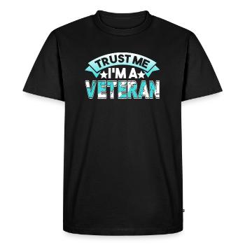 Veteran Trust Me I'm A Veteran - Men's Premium Organic T-Shirt - black - Front - Nico (187cm)