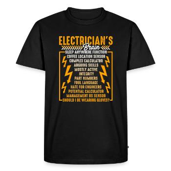 Electrician Electrician's Brain Complex Abilities - Men's Premium Organic T-Shirt - black - Front - Nico (187cm)