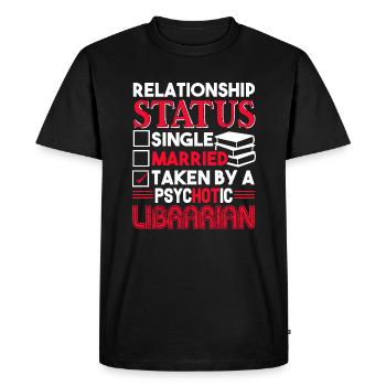 Librarian Librarian Relationship Status - Men's Premium Organic T-Shirt - black - Front - Nico (187cm)