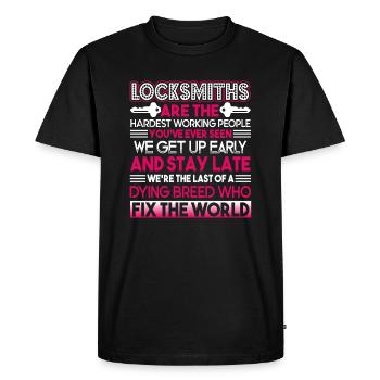 Locksmiths Are The Hardest Working People - Men's Premium Organic T-Shirt - black - Front - Nico (187cm)