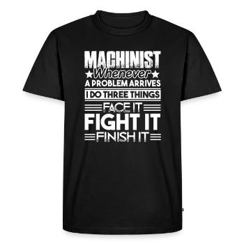 Machinist Machinist Solves Problem - Men's Premium Organic T-Shirt - black - Front - Nico (187cm)