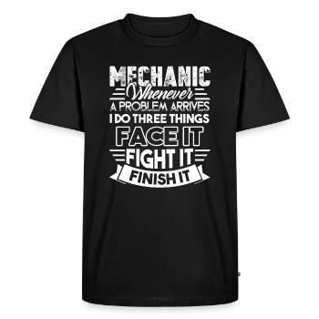 Mechanic Mechanic Solves Problem - Men's Premium Organic T-Shirt - black - Front - Nico (187cm)