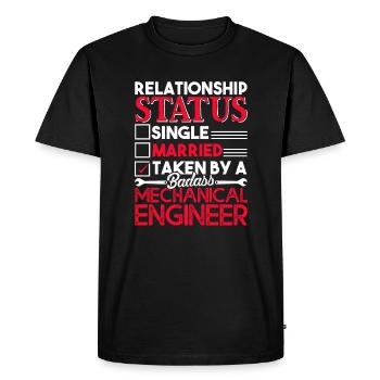 Mechanical Engineer Relationship Status - Men's Premium Organic T-Shirt - black - Front - Nico (187cm)