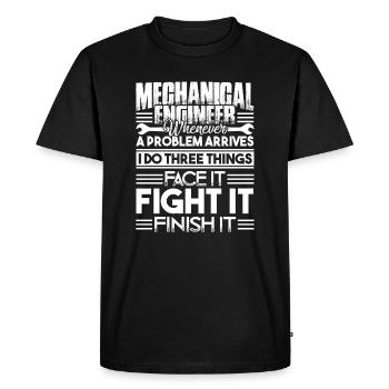 Mechanical Engineer Solves Problem - Men's Premium Organic T-Shirt - black - Front - Nico (187cm)