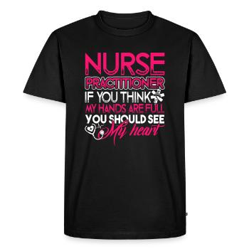 Nurse Practitioner Nurse Practitioner Heart - Men's Premium Organic T-Shirt - black - Front - Nico (187cm)