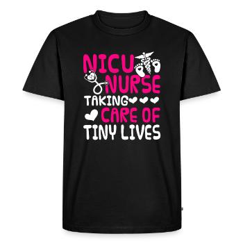 Nicu Nurse Nicu Nurse Taking Care Of Tiny Lives - Men's Premium Organic T-Shirt - black - Front - Nico (187cm)