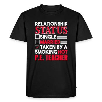 PE Teacher PE Teacher Relationship Status - Men's Premium Organic T-Shirt - black - Front - Nico (187cm)