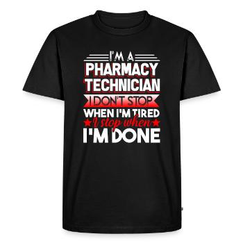 Pharmacy Technician I'm Stop When I'm Done - Men's Premium Organic T-Shirt - black - Front - Nico (187cm)