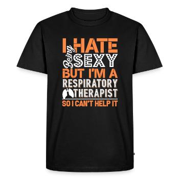 Respiratory Therapist Sexy Respiratory Therapist - Men's Premium Organic T-Shirt - black - Front - Nico (187cm)