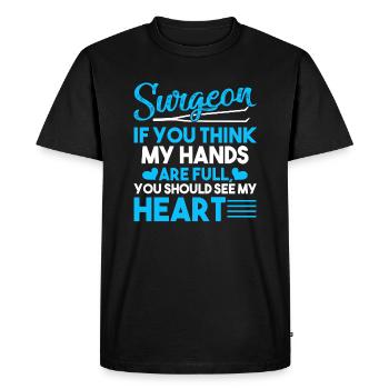 Surgeon Surgeon Full Heart - Men's Premium Organic T-Shirt - black - Front - Nico (187cm)