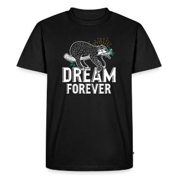 Sloth Sloth Sleeping Dream Forever - Men's Premium Organic T-Shirt - black - Front - Nico (187cm)
