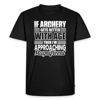 Archery Archery Gets Better With Age - Men's Premium Organic T-Shirt - black - Front - Nico (187cm)