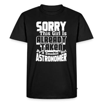 Astronomer Taken By Smokin Hot Astronomer - Men's Premium Organic T-Shirt - black - Front - Nico (187cm)