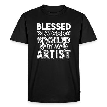 Artist Spoiled By My Artist - Men's Premium Organic T-Shirt - black - Front - Nico (187cm)