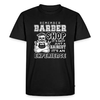 Barber Remember Barber Shop - Men's Premium Organic T-Shirt - black - Front - Nico (187cm)