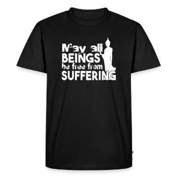 Buddha Buddha Beings Be Free From Suffering - Men's Premium Organic T-Shirt - black - Front - Nico (187cm)