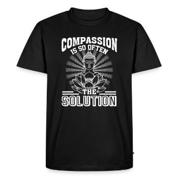Buddha Buddha Compassion Is The Solution - Men's Premium Organic T-Shirt - black - Front - Nico (187cm)