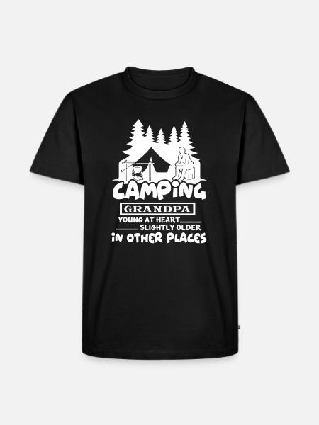 Camping Grandpa Young At Heart - Men's Premium Organic T-Shirt - black