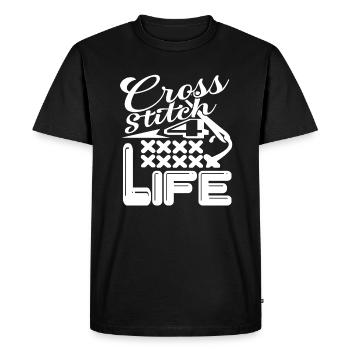 Cross Stitch Cross Stitch For Life - Men's Premium Organic T-Shirt - black - Front - Nico (187cm)