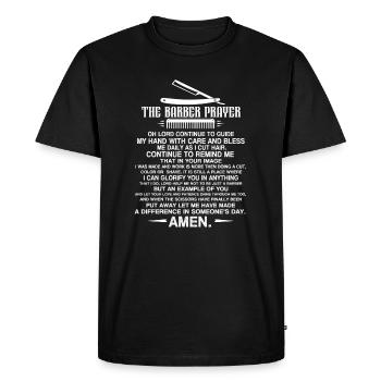 Barber The Barber Prayer - Men's Premium Organic T-Shirt - black - Front - Nico (187cm)