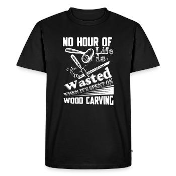 Wood Carving Time Spent On Wood Carving - Men's Premium Organic T-Shirt - black - Front - Nico (187cm)