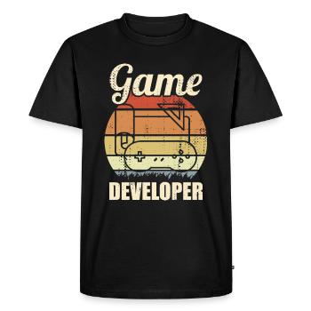 Développement de jeux - T-shirt Premium bio Homme - noir - Devant - Nico (187cm)