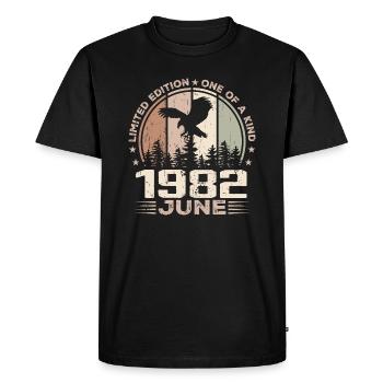 Incomparable depuis juin 1982, 42e Anniversaire - T-shirt Premium bio Homme - noir - Devant - Nico (187cm)