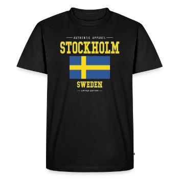 Stockholm - T-shirt Premium bio Homme - noir - Devant - Nico (187cm)