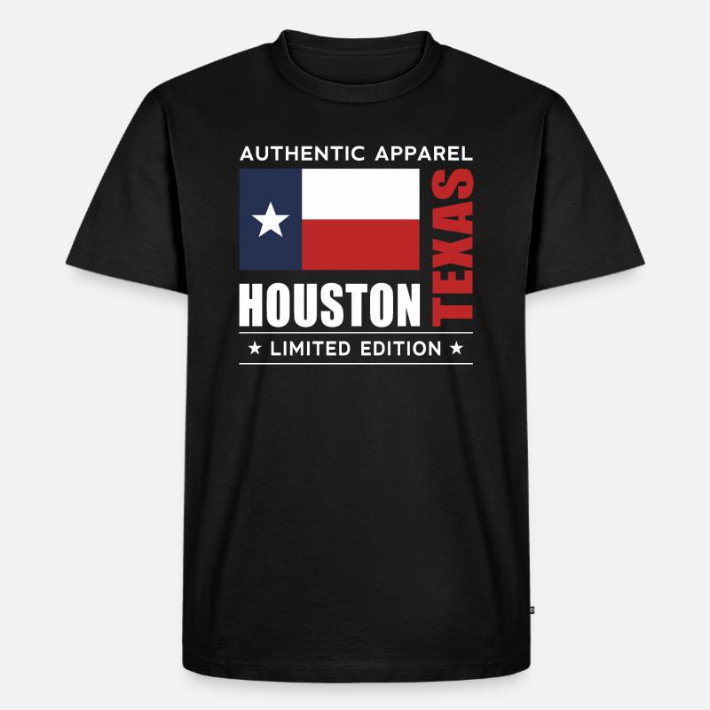 Houston - Männer Premium Bio T-Shirt - Schwarz