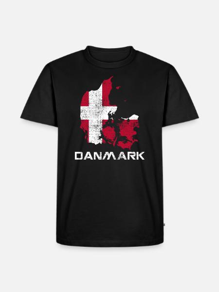 Denmark Danish Flag Map - Men's Premium Organic T-Shirt - black
