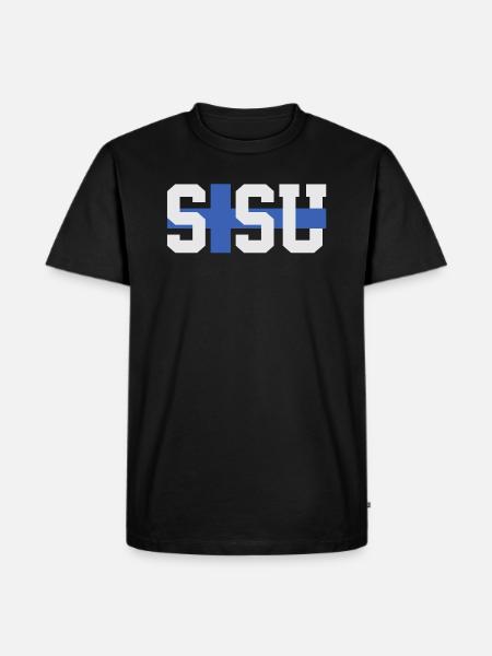 Sisu finska finska finska flaggan - Ekologisk premium-T-shirt herr - svart