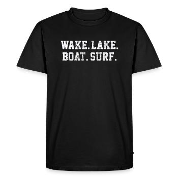 Wakesurfing Wake Surf Surfer - Men's Premium Organic T-Shirt - black - Front - Nico (187cm)