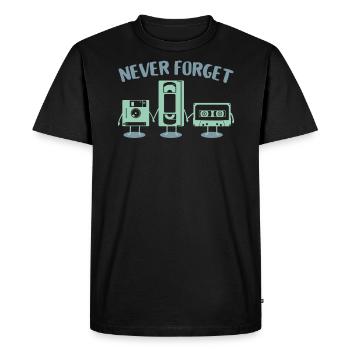 Disquette bande VHS - T-shirt Premium bio Homme - noir - Devant - Nico (187cm)