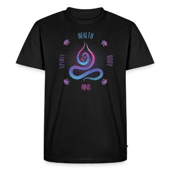 Yoga Méditation spirituelle - T-shirt Premium bio Homme - noir - Devant - Nico (187cm)