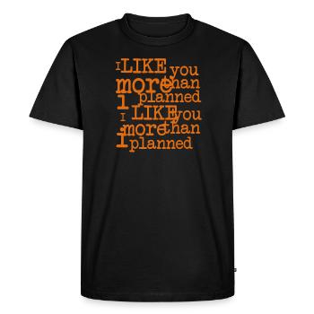 Je t’aime plus que prévu - T-shirt Premium bio Homme - noir - Devant - Nico (187cm)