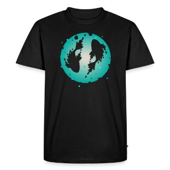 Poisson-carpe koï - T-shirt Premium bio Homme - noir - Devant - Nico (187cm)